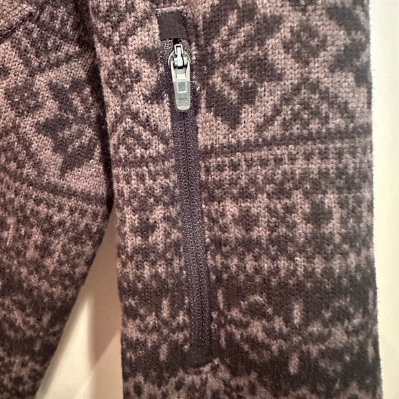 L L Bean Fleece Full Zip Jacket Native Aztec Print Sz Small Soft Cozy Casual - Picture 6 of 12